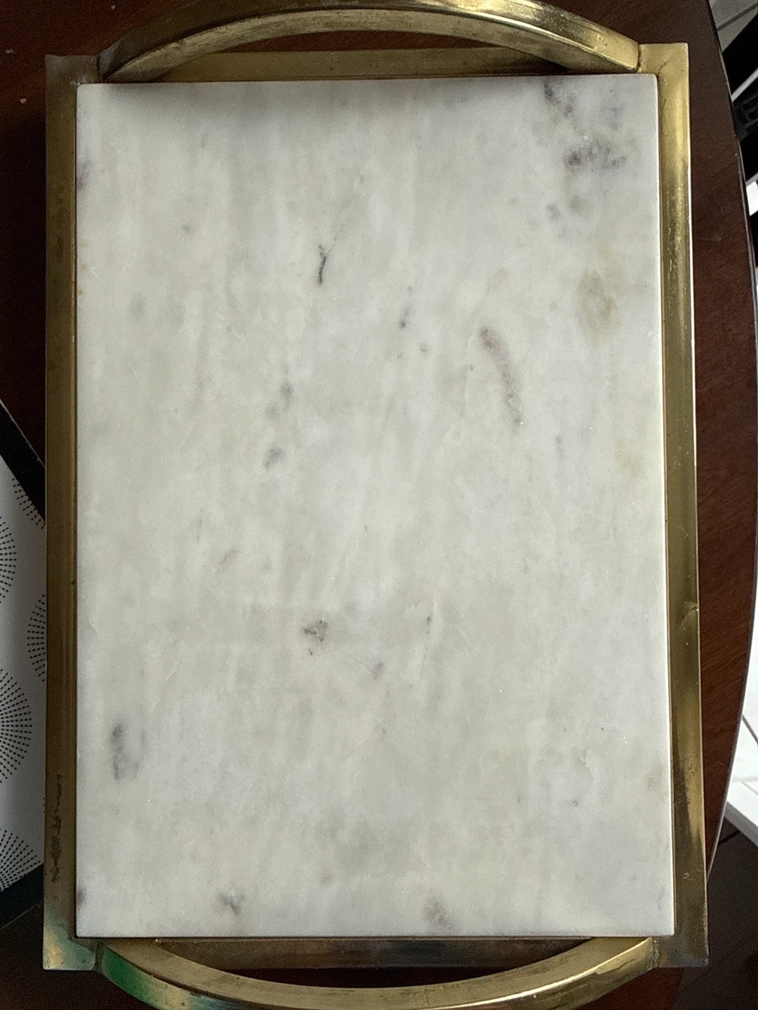 Marble and Brass Serving Tray