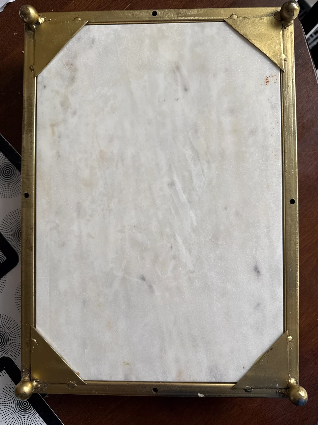 Marble and Brass Serving Tray - photo 2