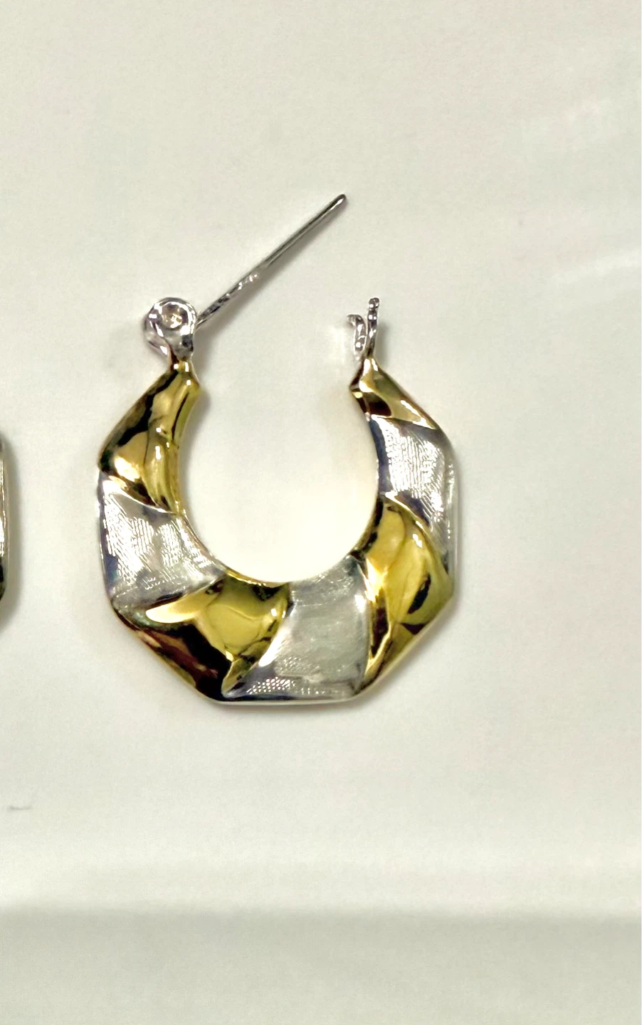 14K/925 Gold plated Sterling  Hoop Earrings - photo 5
