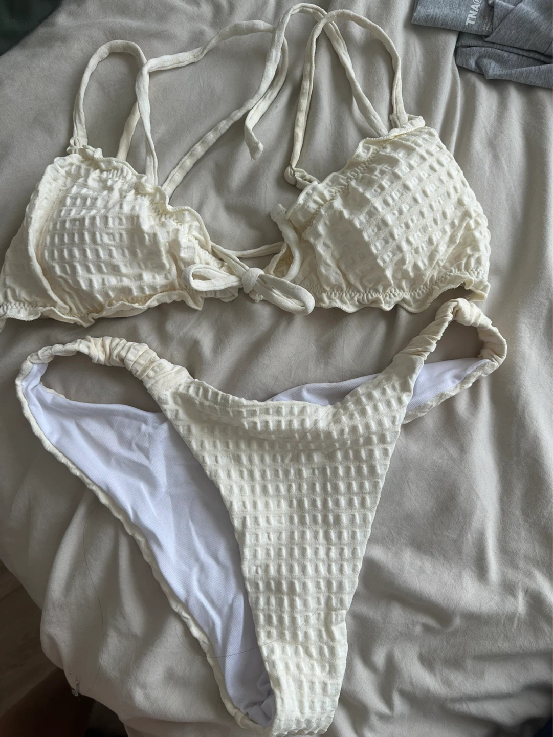 White Textured Bikini Set - photo 2