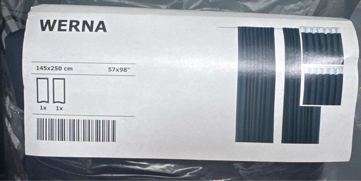 IKEA WERNA Curtains - 145x250 cm (Deep Navy Blue)