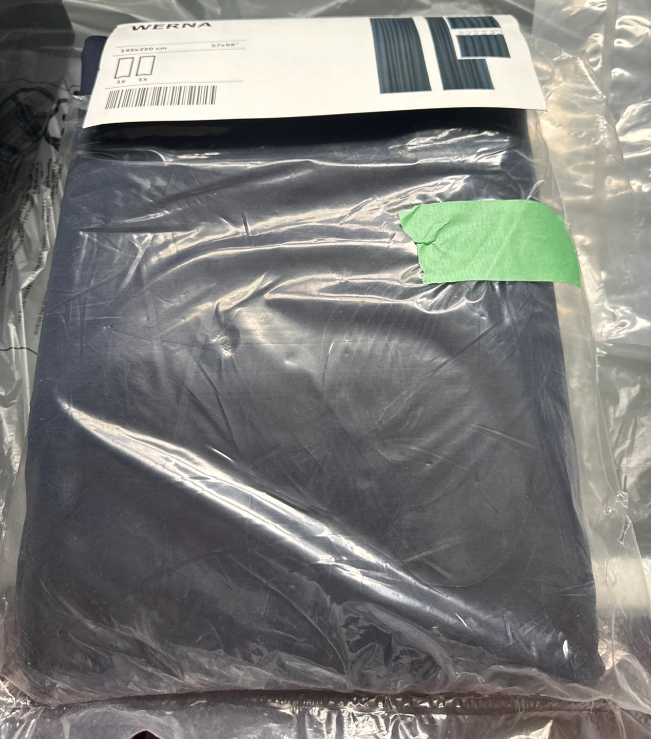 IKEA WERNA Curtains - 145x250 cm (Deep Navy Blue) - photo 2