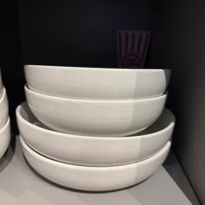 Set of 4 White Serving Bowls and 4 white Dinner Plates