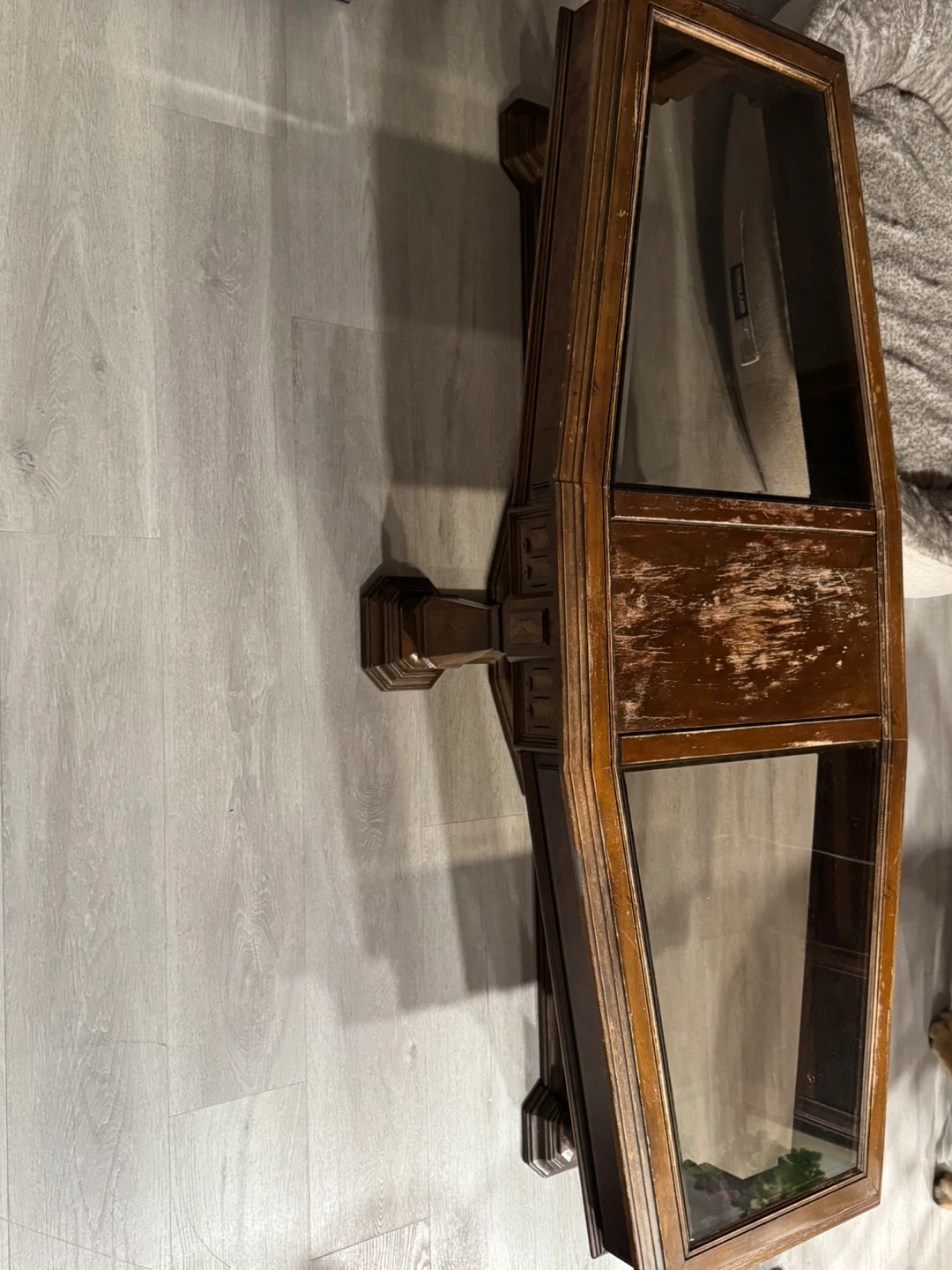 Vintage Octagonal End Table with Storage Drawer - photo 2