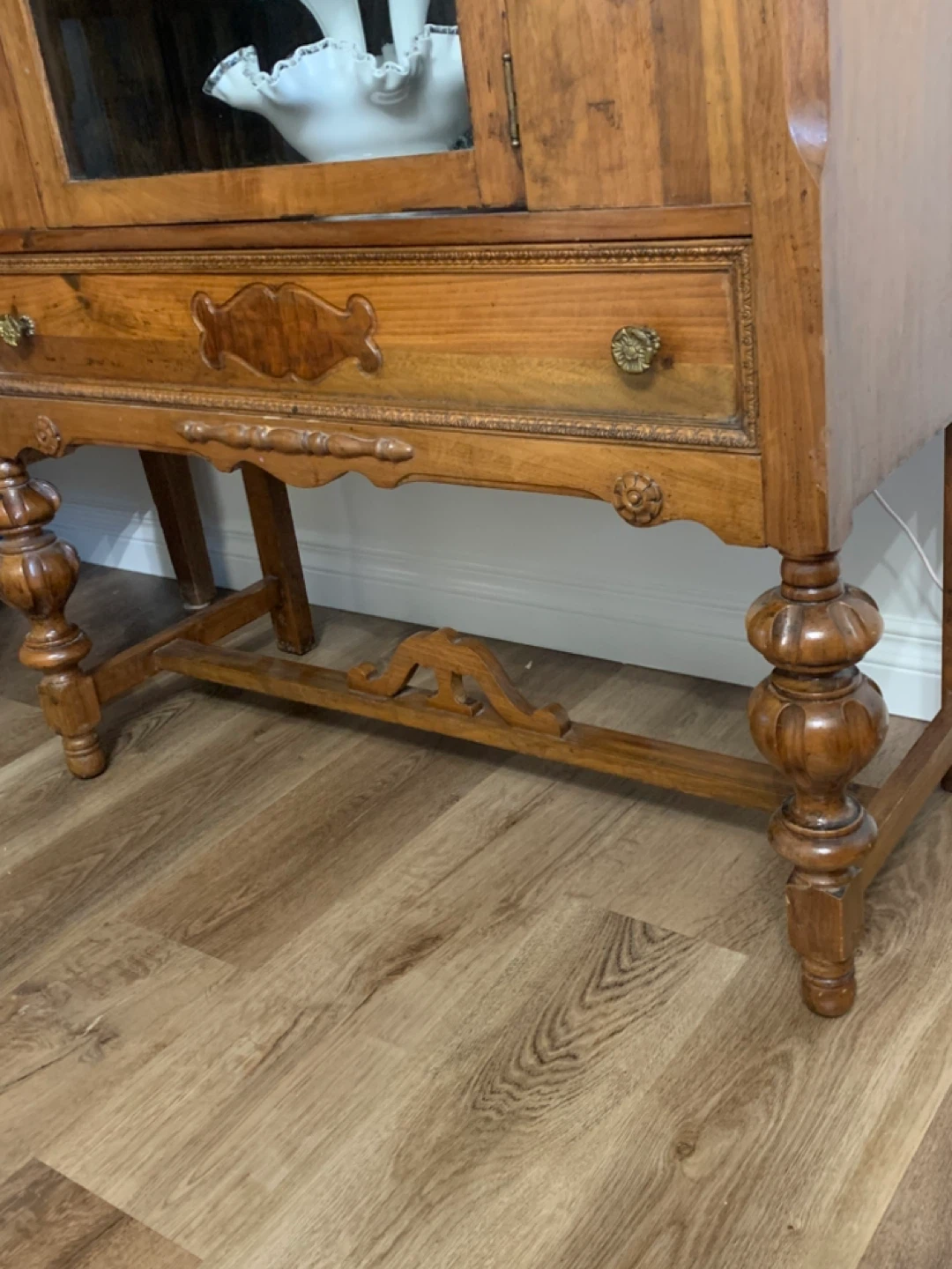 Antique Wooden Display Cabinet with Glass Door - photo 4