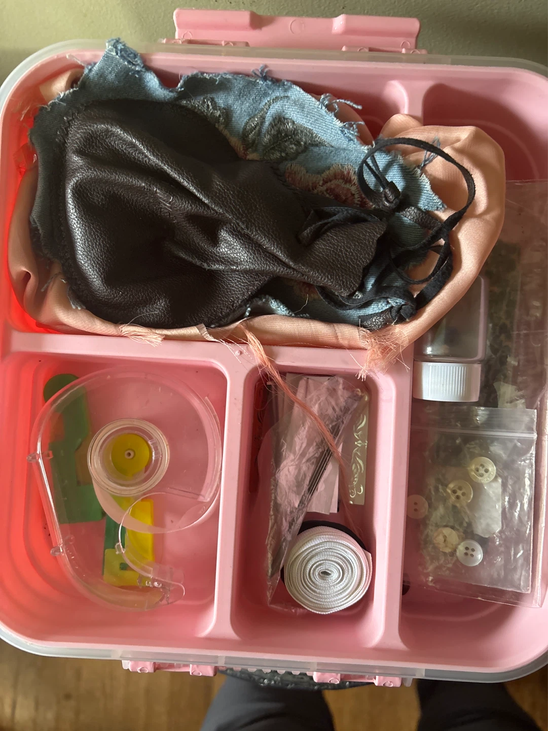 Pink Sewing Kit Box with Notions - photo 2