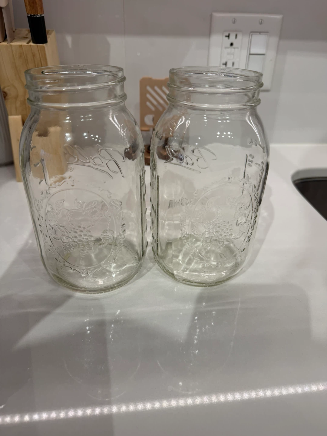 Mason Jars + stemless wine glasses + glasses