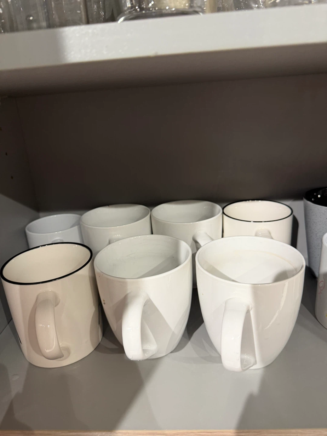White Mugs with Black Rim - Set of 6+ - photo 2