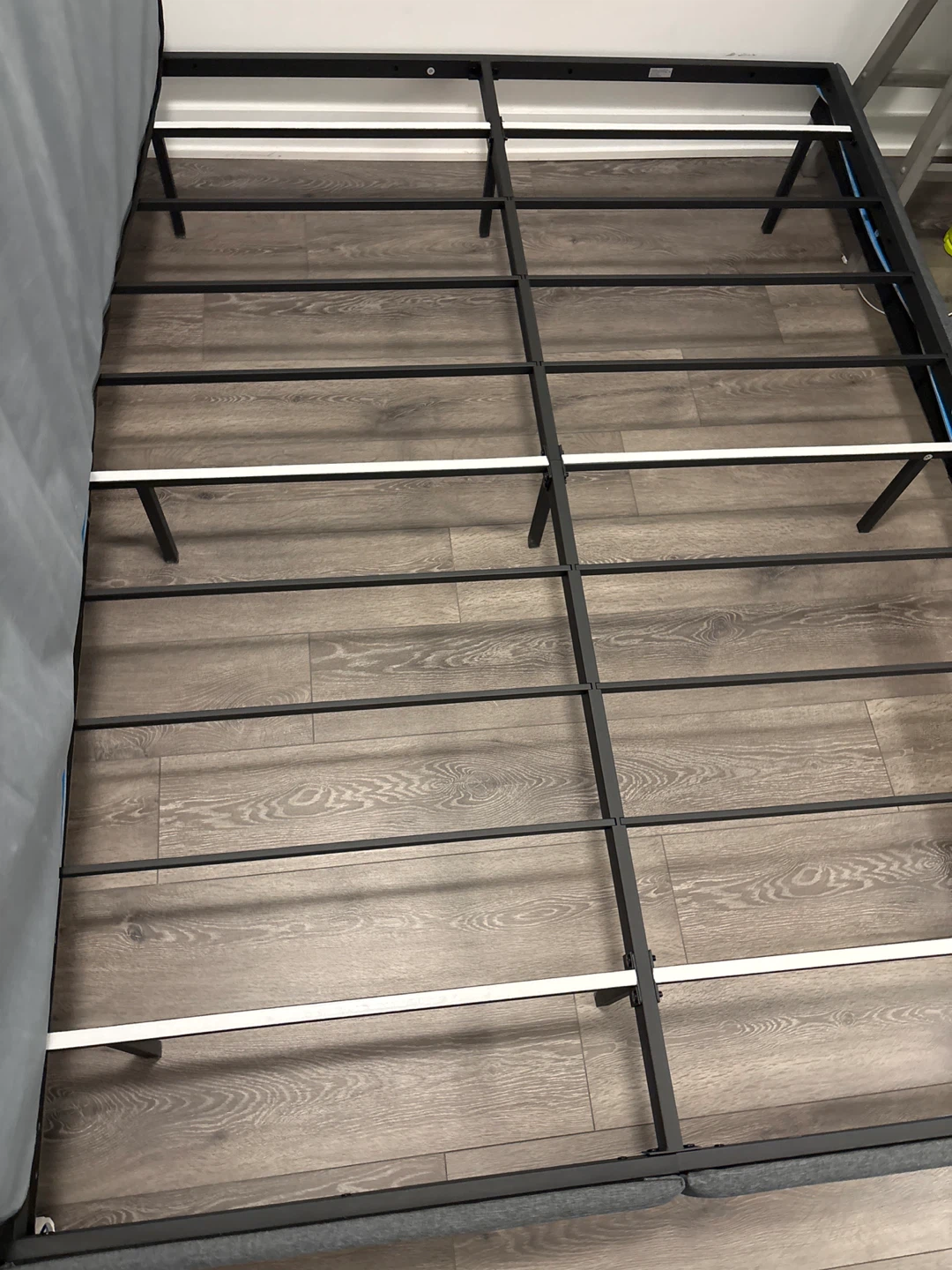Grey Upholstered Bed Frame with LED Lights - photo 2