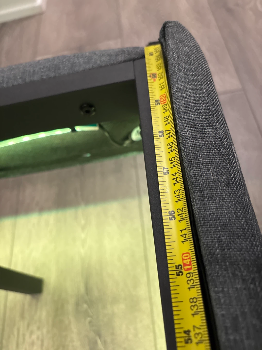 Grey Upholstered Bed Frame with LED Lights - photo 5