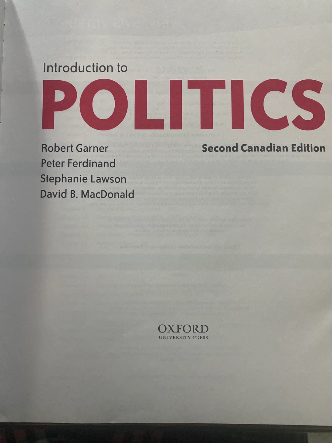 Introduction to politics : second Canadian Edition - photo 2