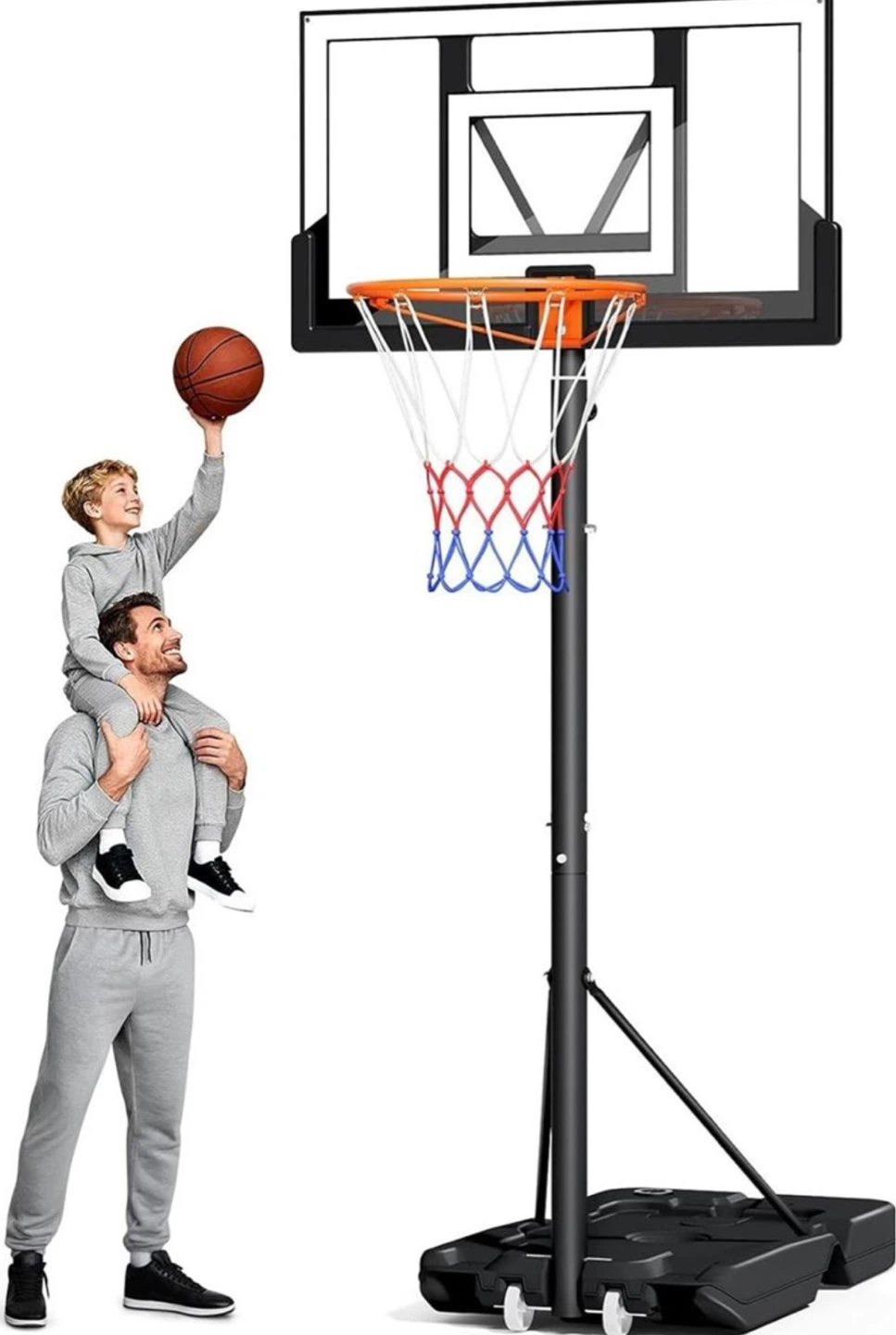 Adjustable Height Portable Basketball Hoop - 3.3-10 FT