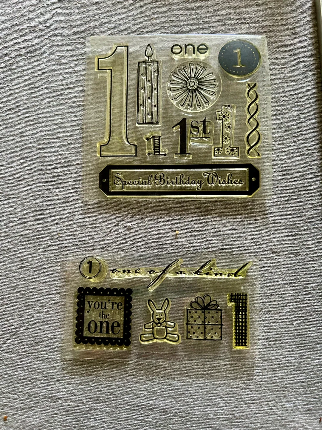 Clear Birthday & Number Stamp Set