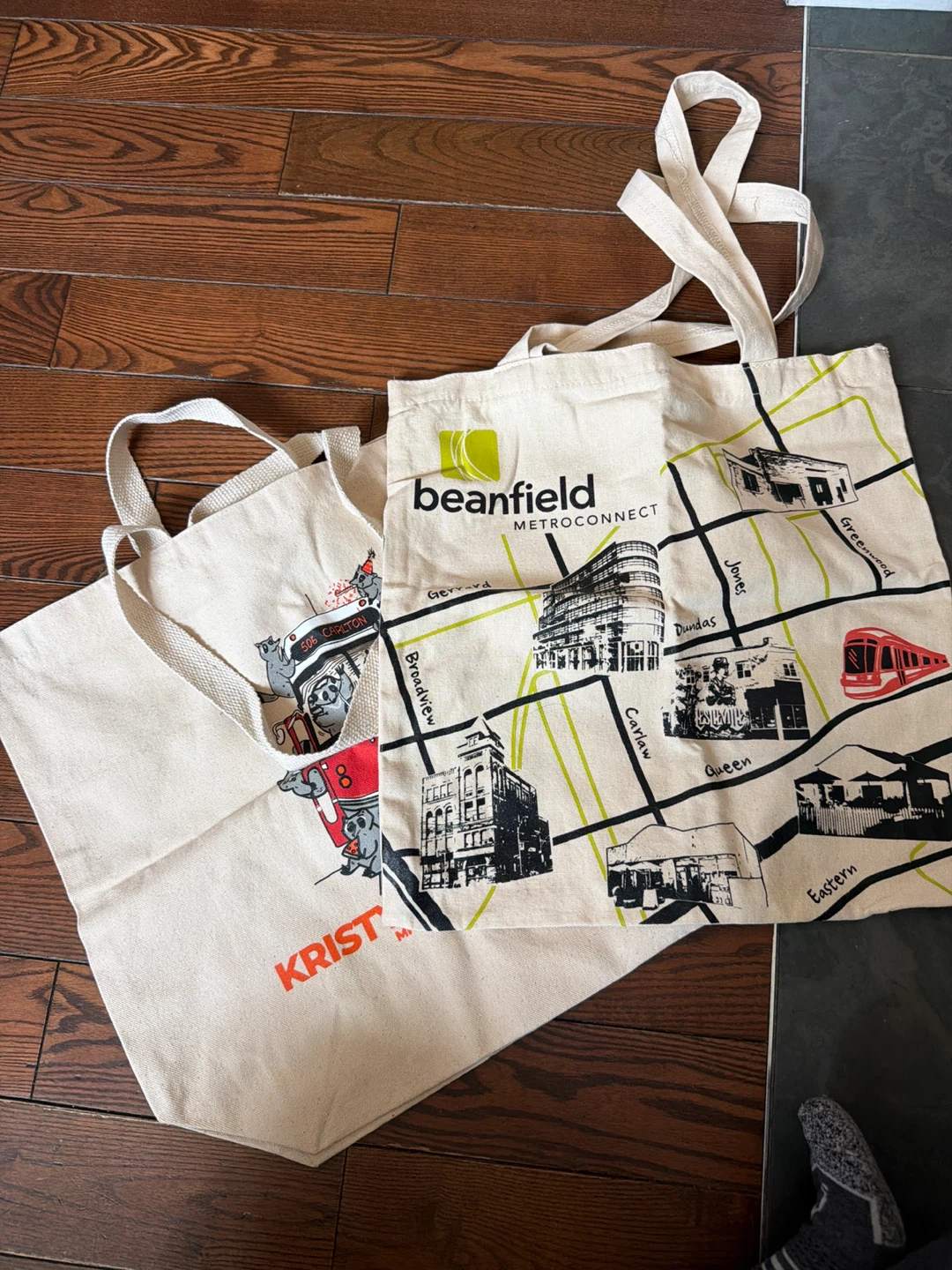 Beanfield Metroconnect and Krist reusable tote bags