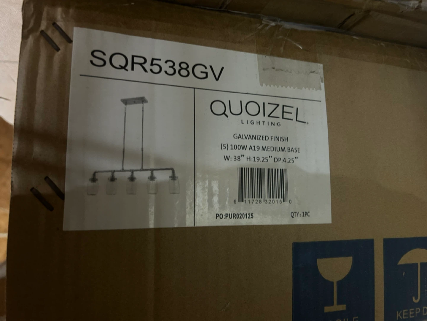 Quoizel Galvanized Finish Pendant Light