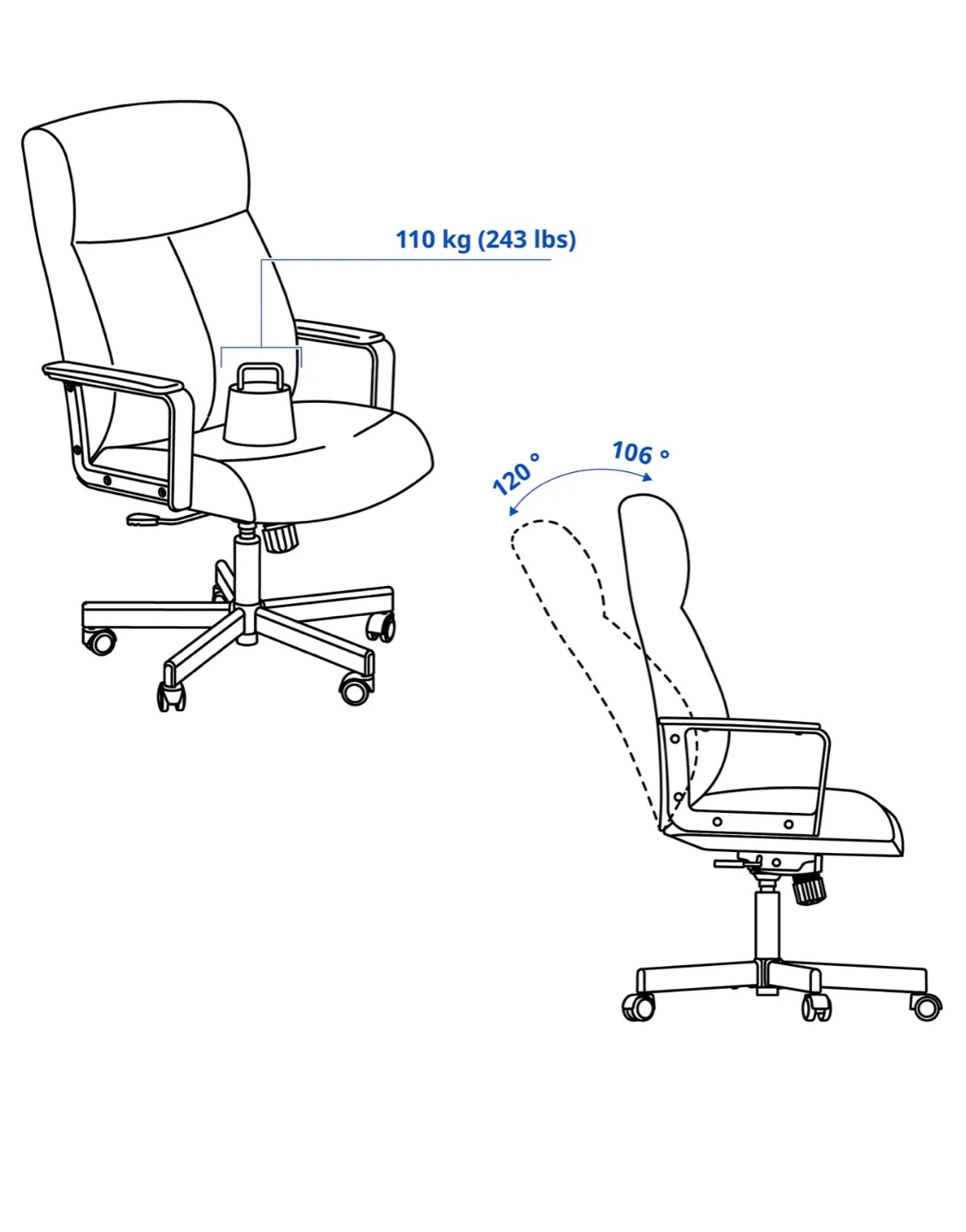 IKEA - Millberget Black Office Chair with a free floor protector - photo 3