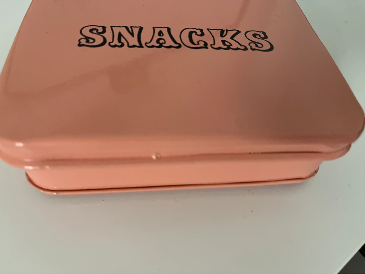 Pink "SNACKS" Metal Tin Box - photo 2