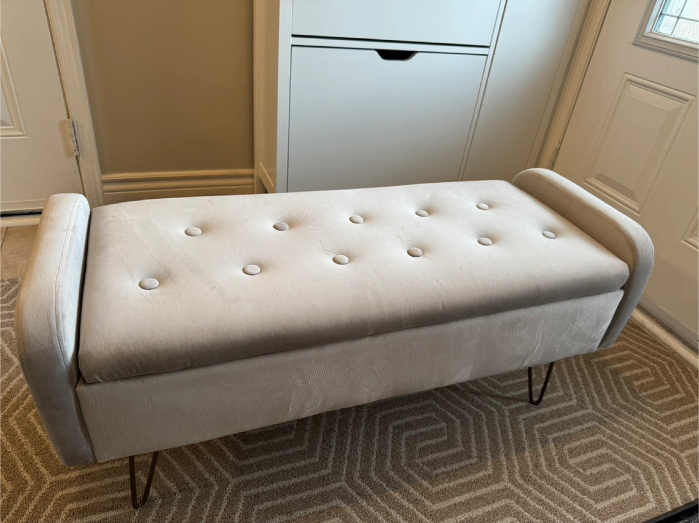 Storage Bench with Metal Legs