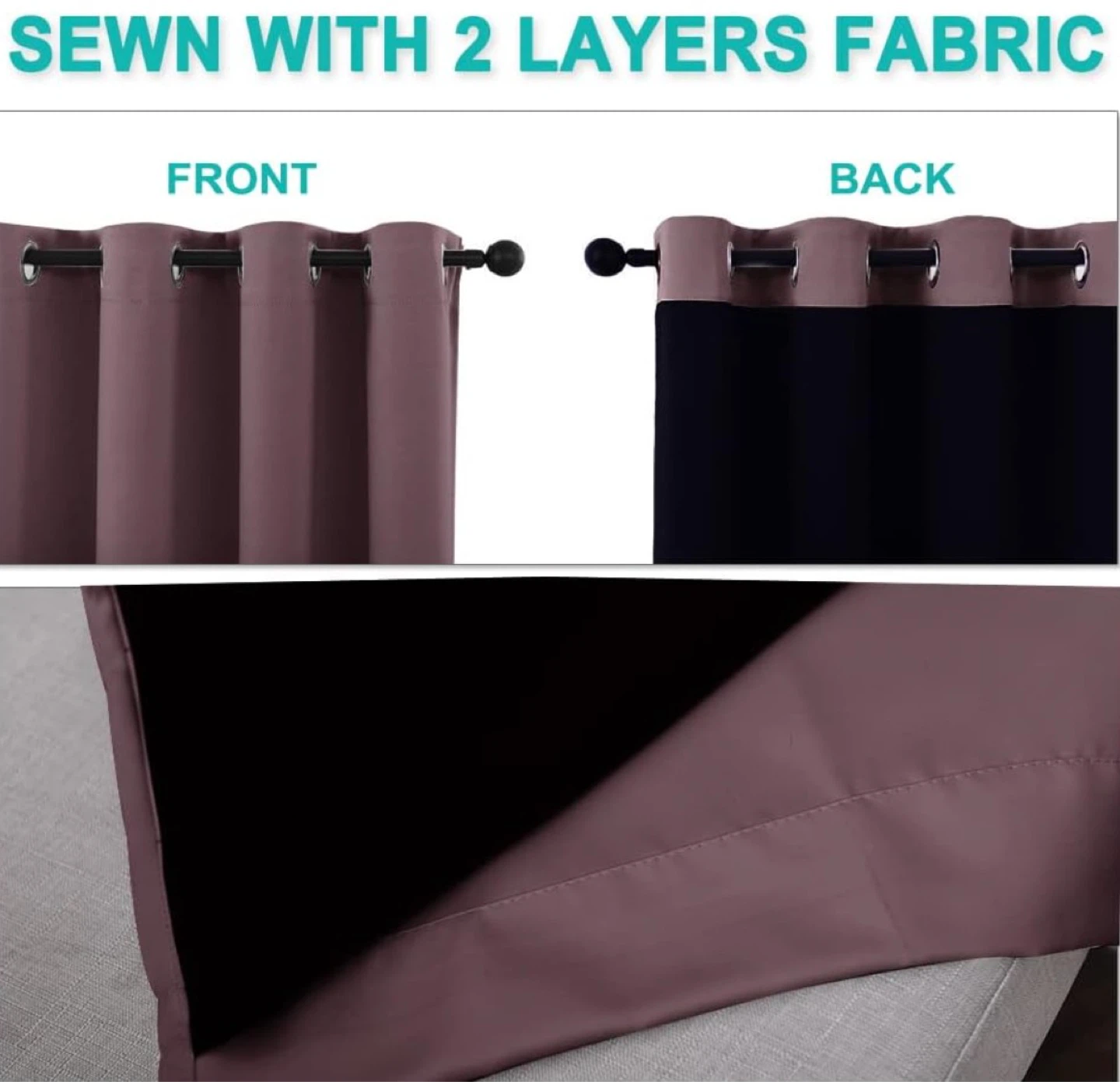 Set of 2 Room Darkening Curtains - photo 2
