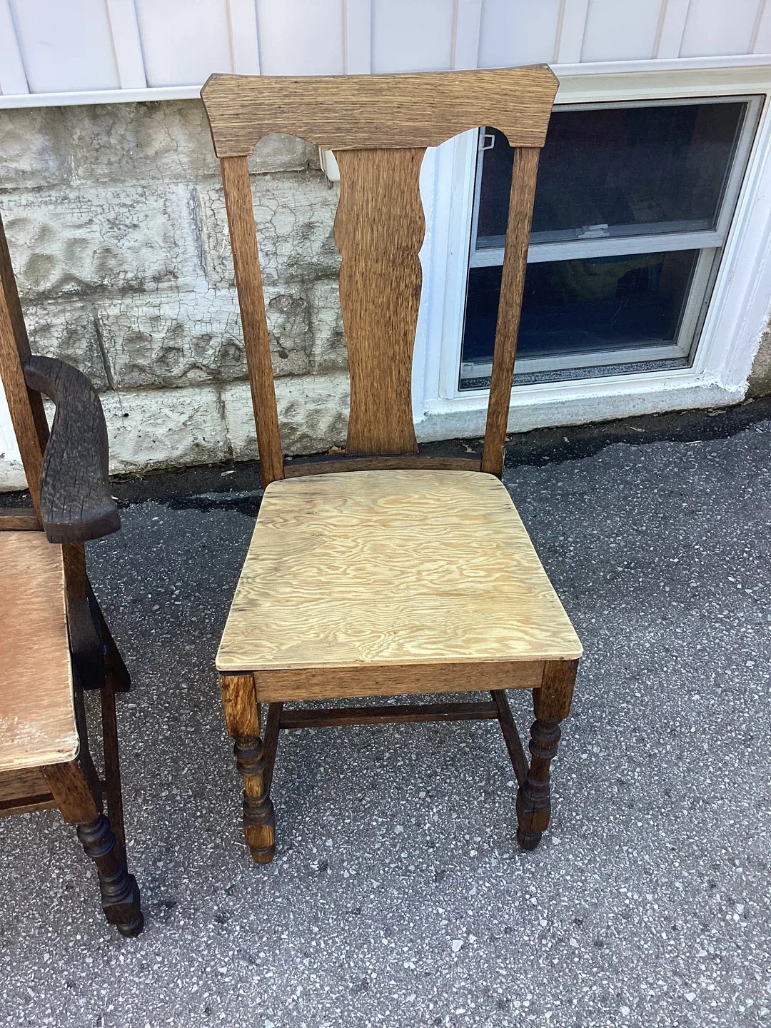Set of 5 Antique Wooden Dining Chairs - photo 4