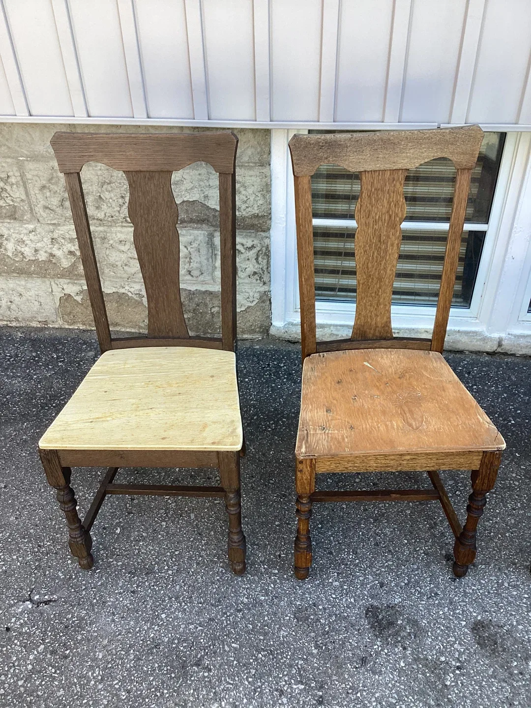 Set of 5 Antique Wooden Dining Chairs - photo 2