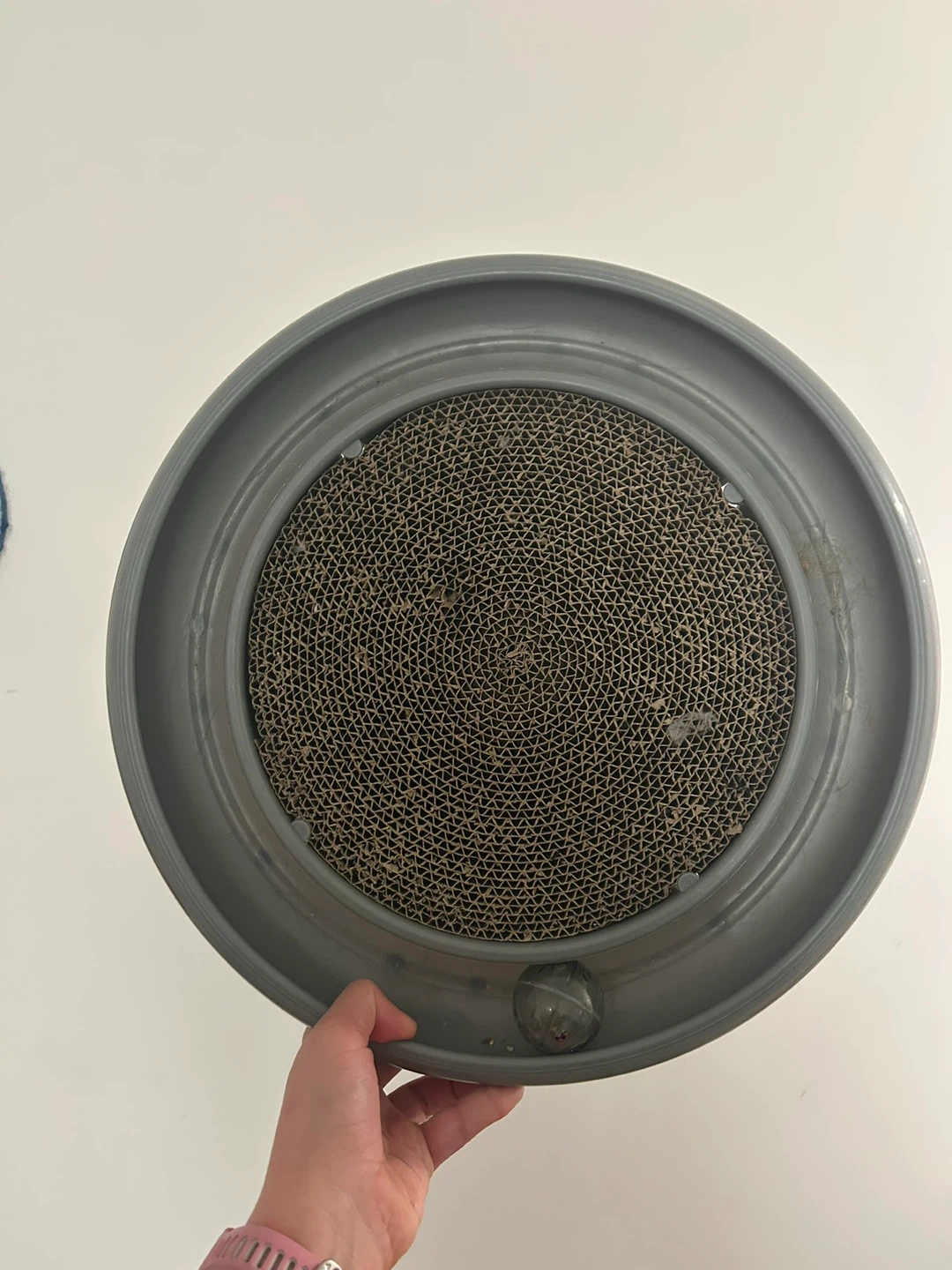 Grey Cat Scratcher Toy with Ball