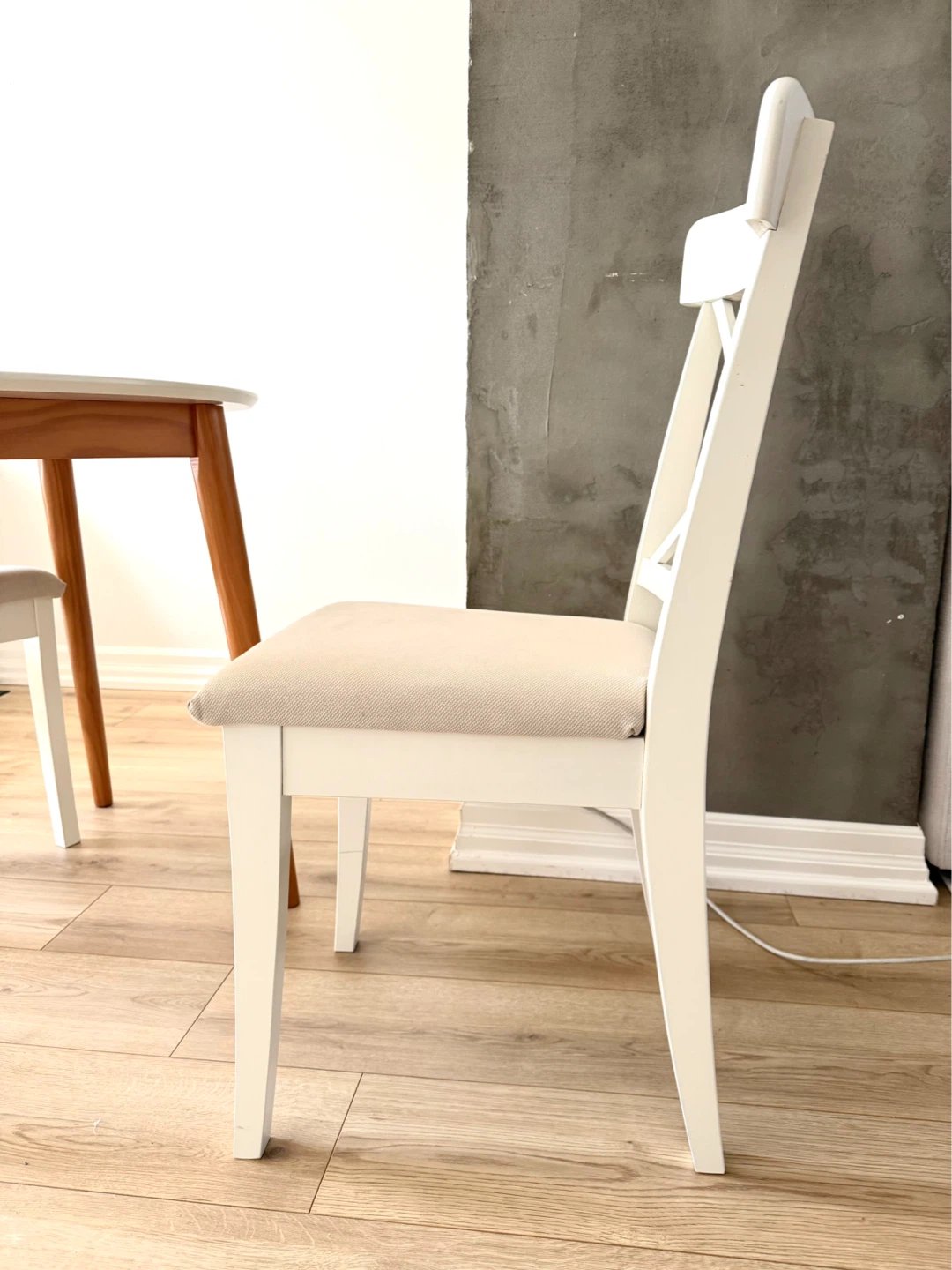 Two White Dining Chair with Padded Seat - photo 2