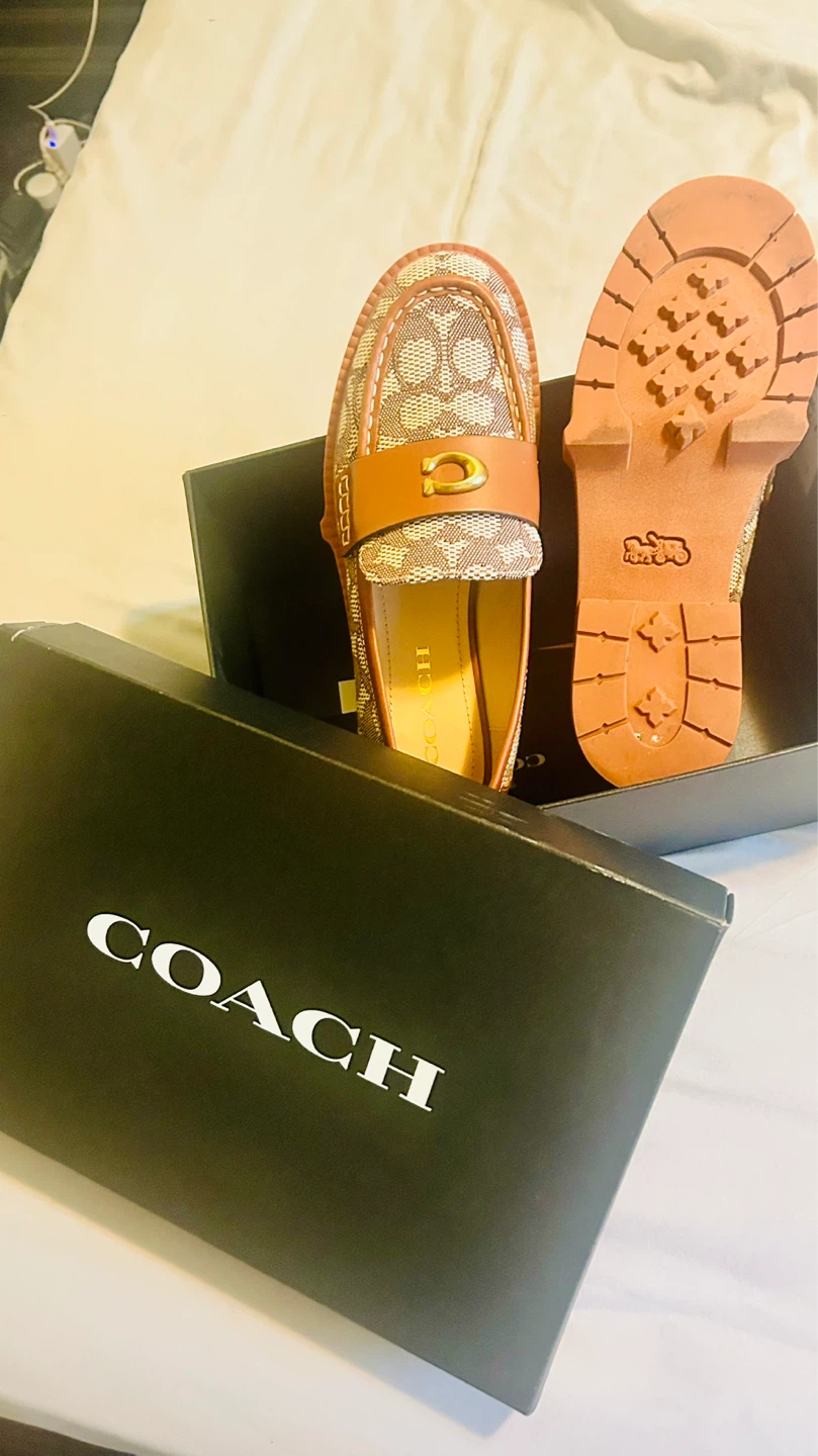 Coach Leah Textured Jacquard Loafers Size 8 - photo 4