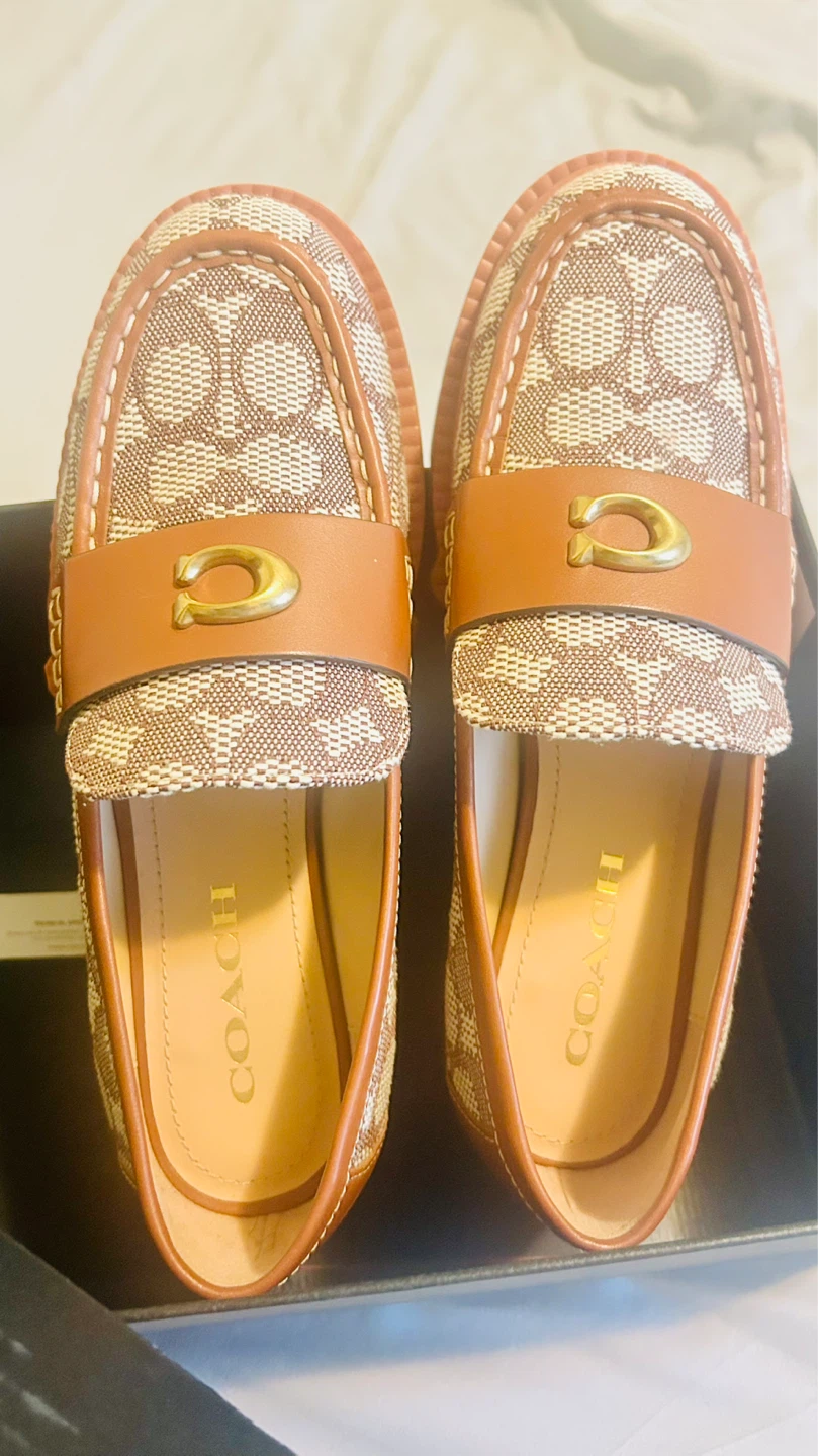 Coach Leah Textured Jacquard Loafers Size 8 - photo 3