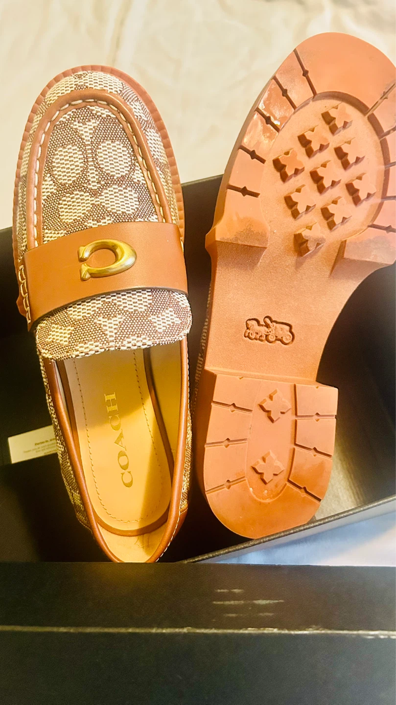 Coach Leah Textured Jacquard Loafers Size 8 - photo 2