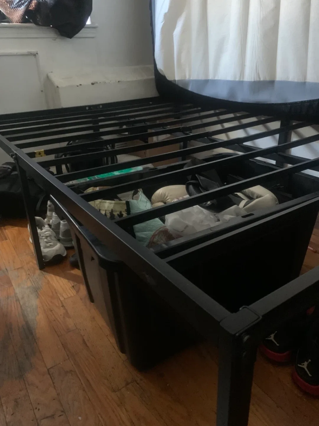 Black Metal Bed Frame with Underbed Storage - photo 2