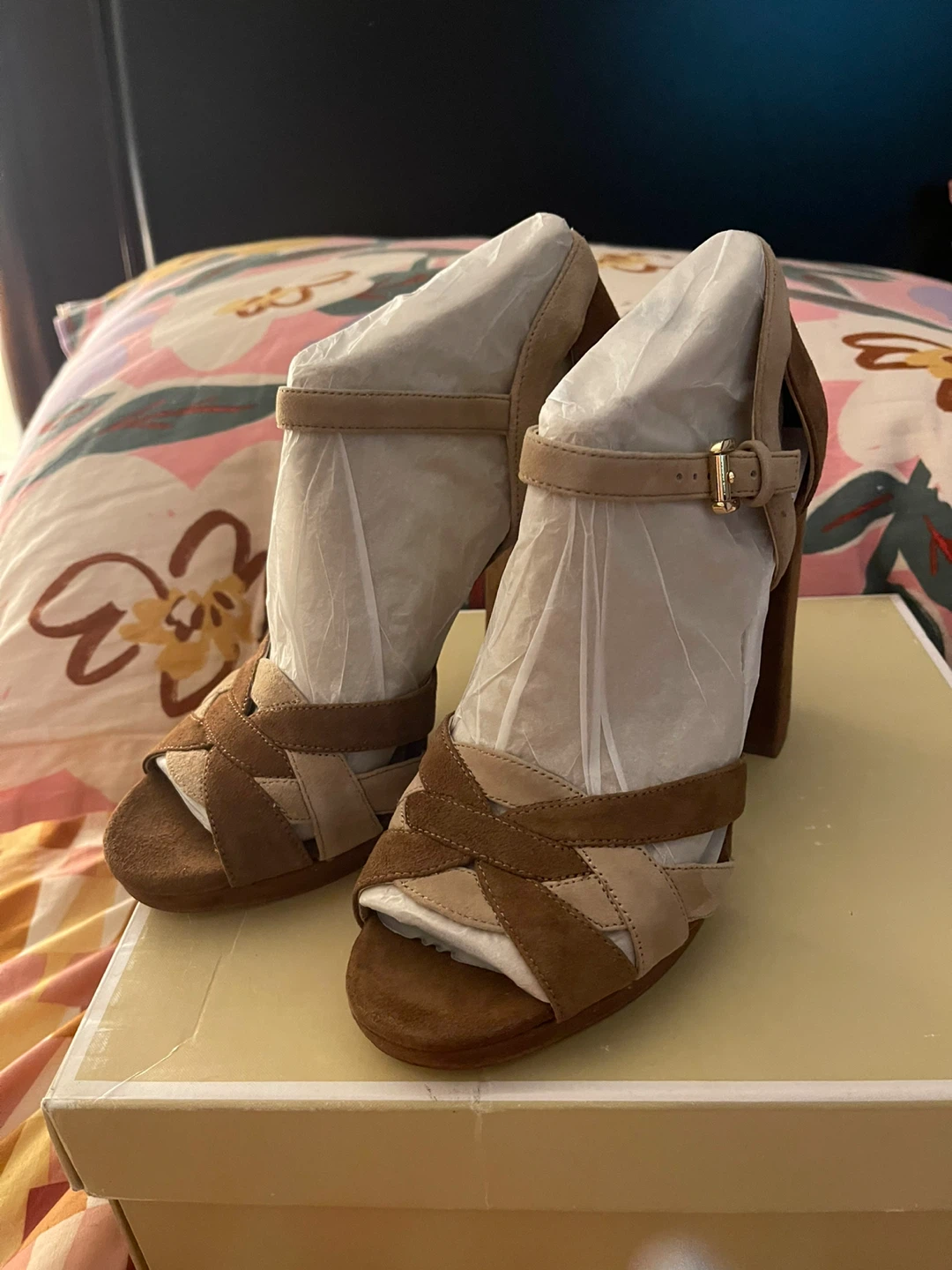 Michael Kors Women's Suede Block Heel Sandals