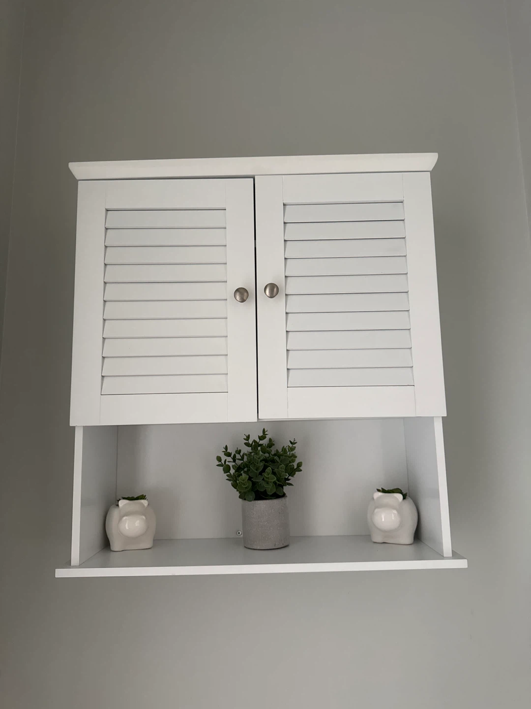 White Medicine Cabinet with Double Doors