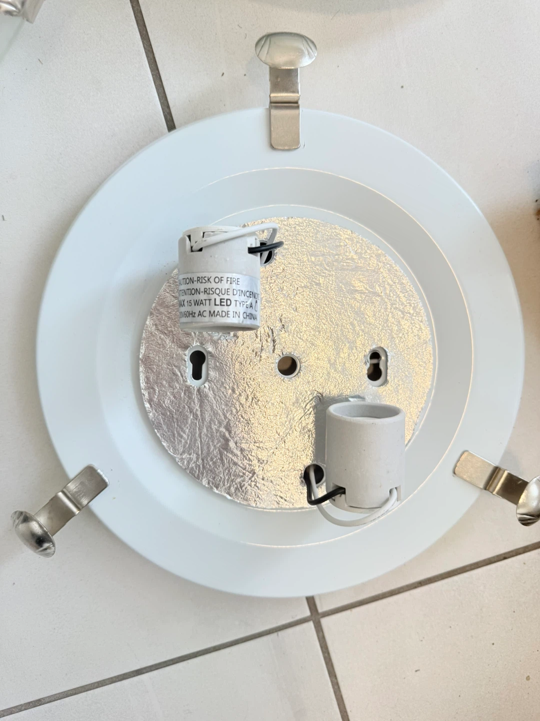 2-Light Pewter Clip Flushmount Ceiling Light Marbled Glass Shade - photo 4