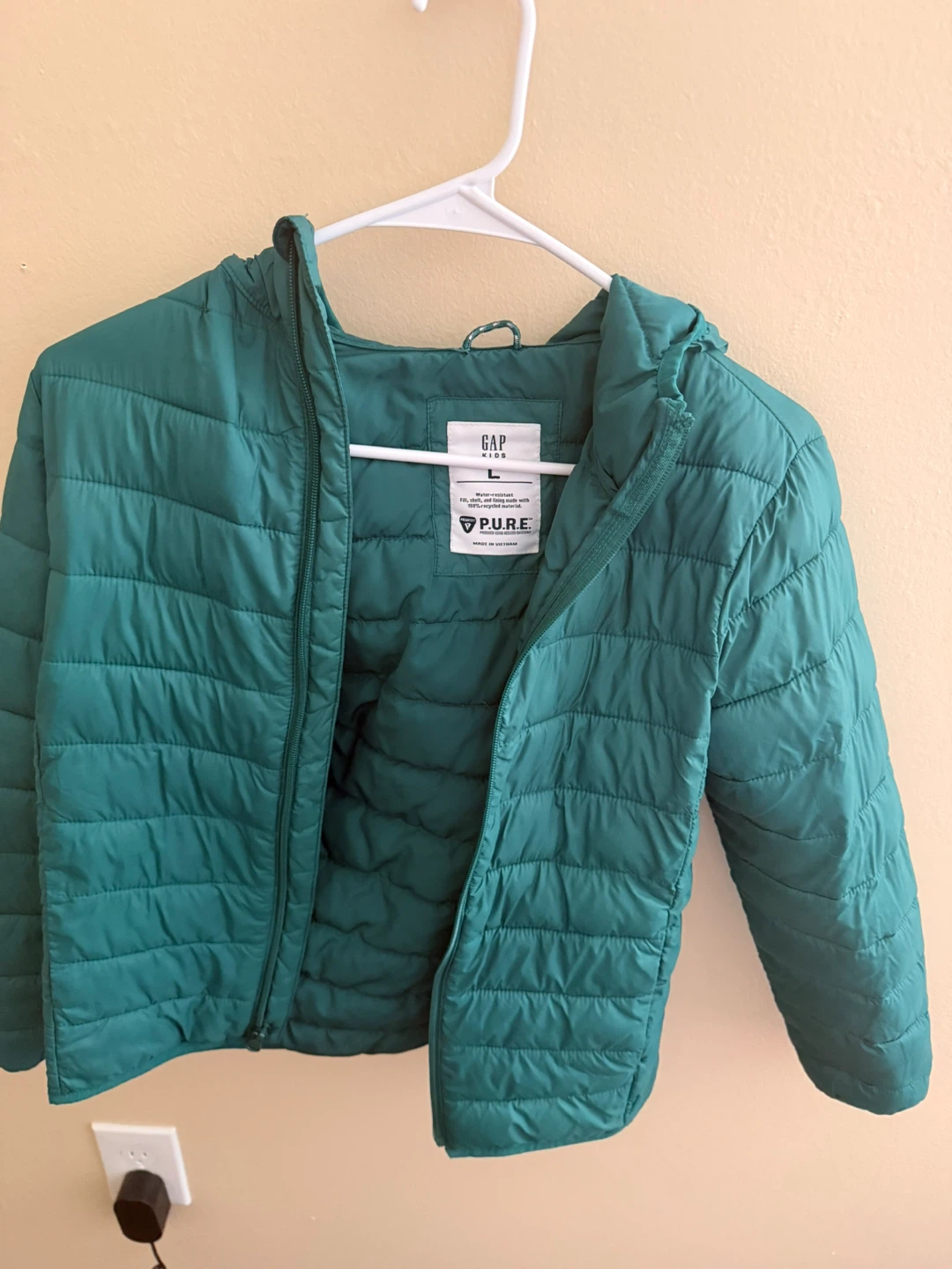 GAP Kids Puffer Jacket - Size L - Teal