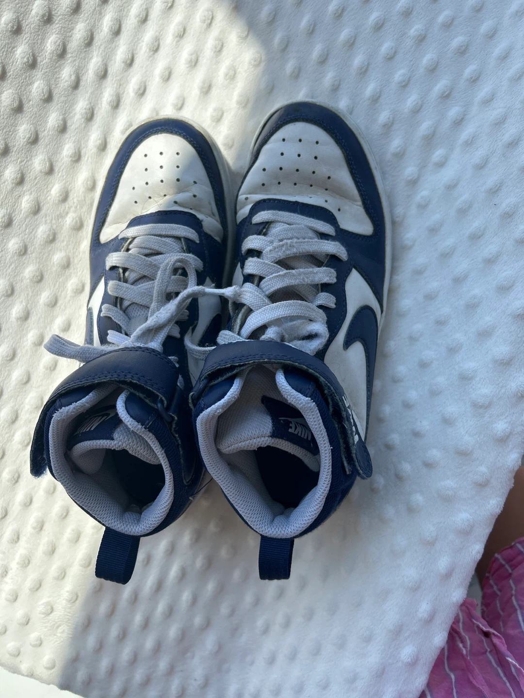 Nike High Top Sneakers - Blue and White - Youth Size 5 - photo 4