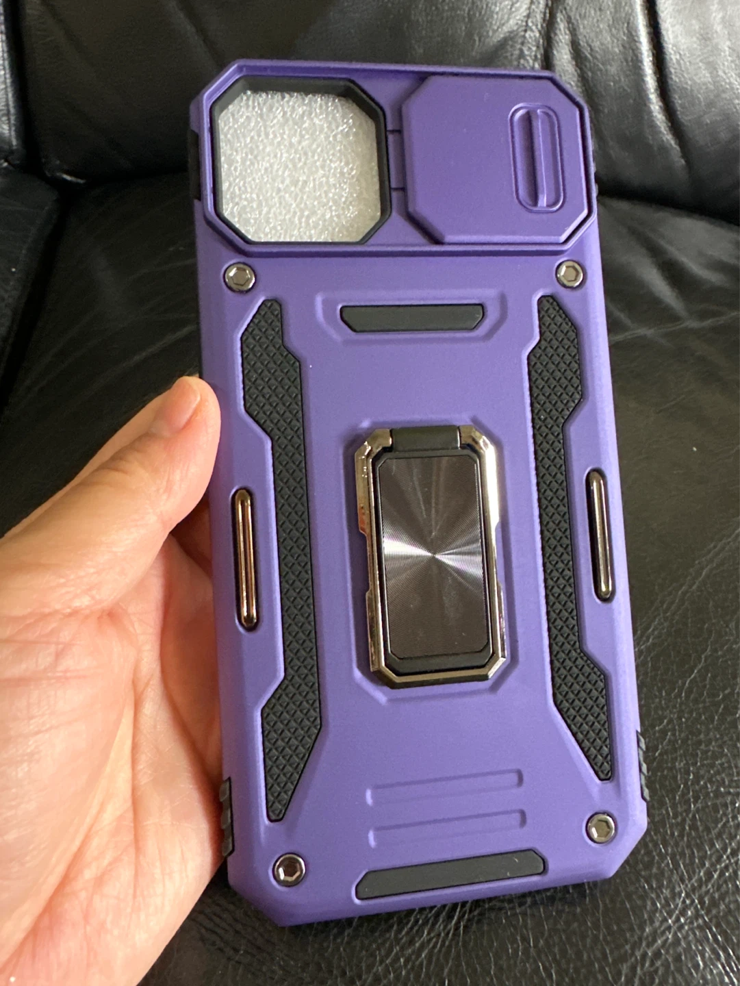 Purple Phone Case with Ring Holder