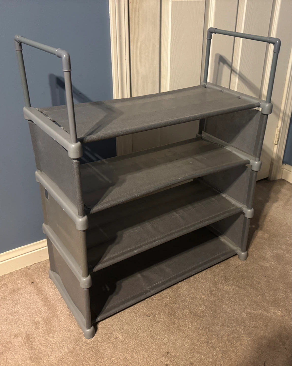 Grey 4-Tier Fabric Shoe Rack - photo 2