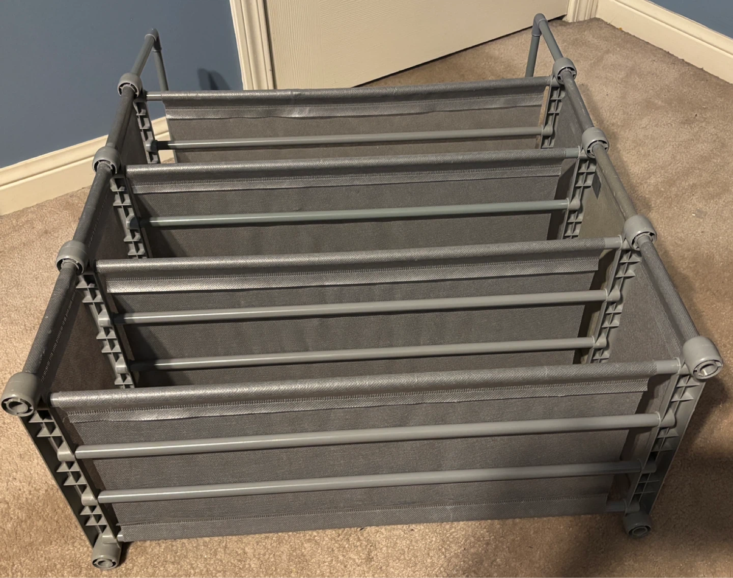 Grey 4-Tier Fabric Shoe Rack - photo 4