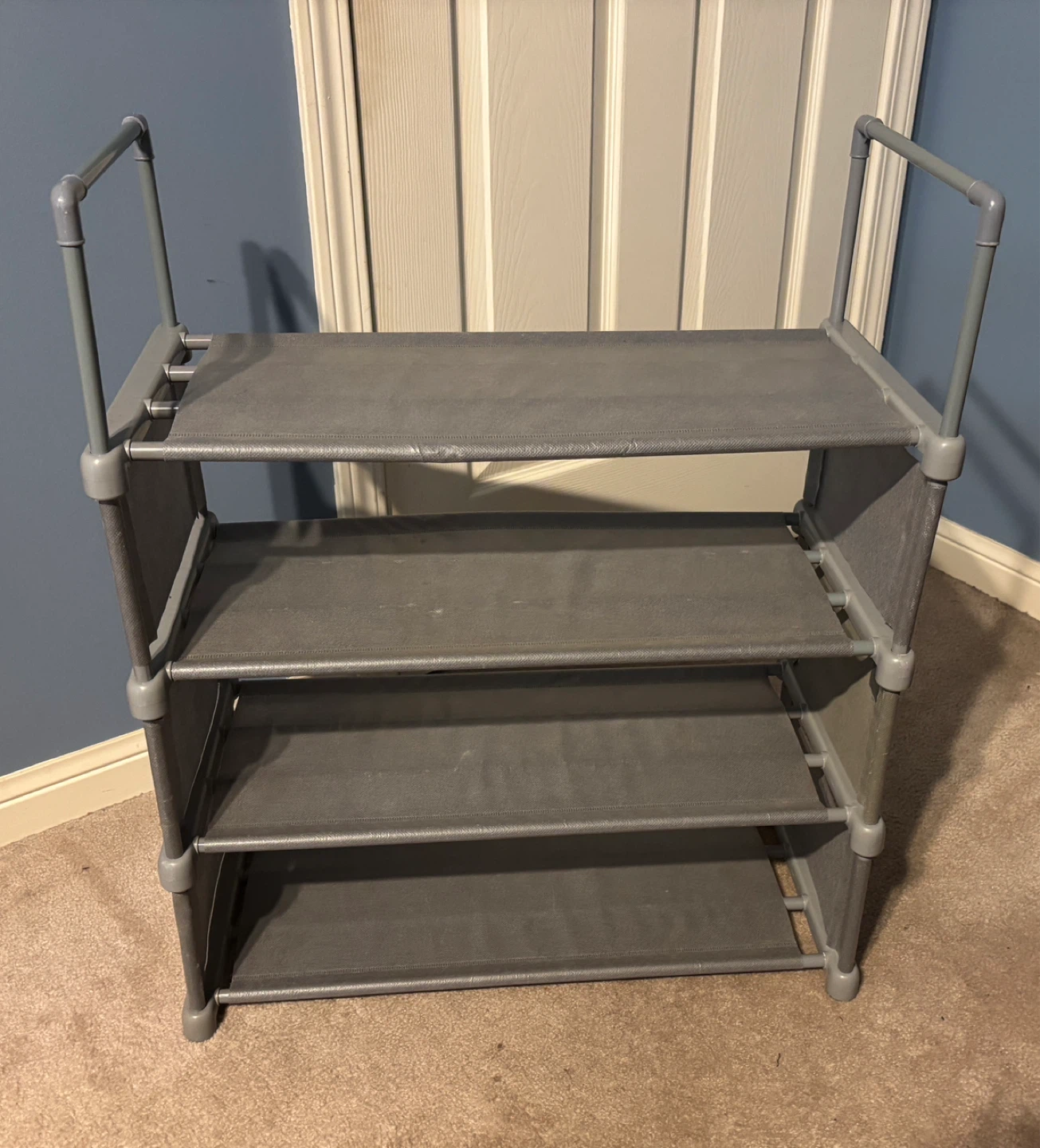 Grey 4-Tier Fabric Shoe Rack - photo 3