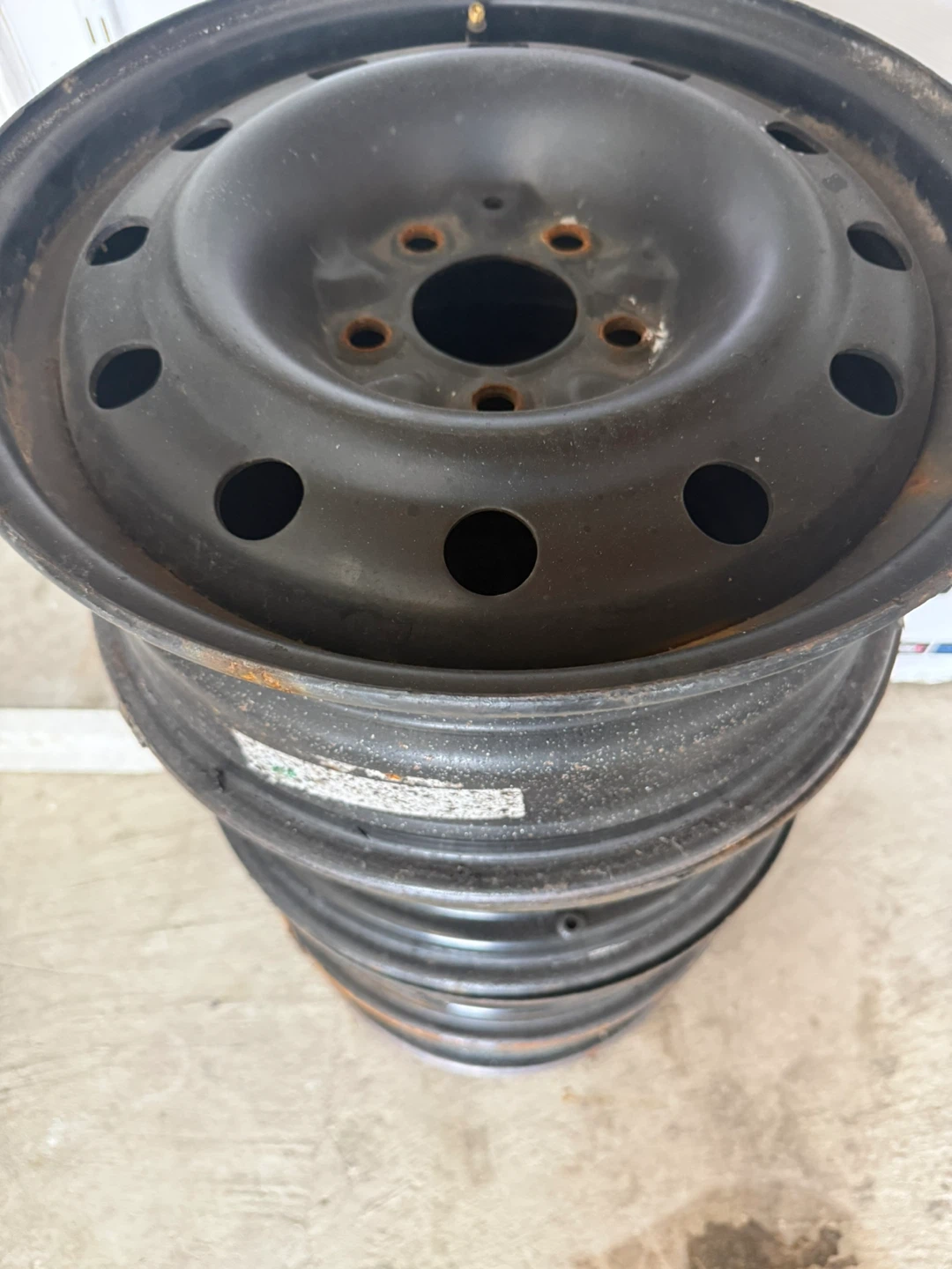 Set of 4 Black Steel Wheels - photo 2
