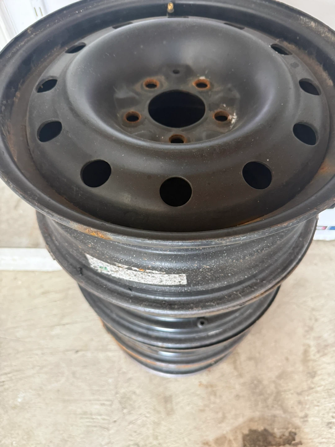Set of 4 Black Steel Wheels - photo 3