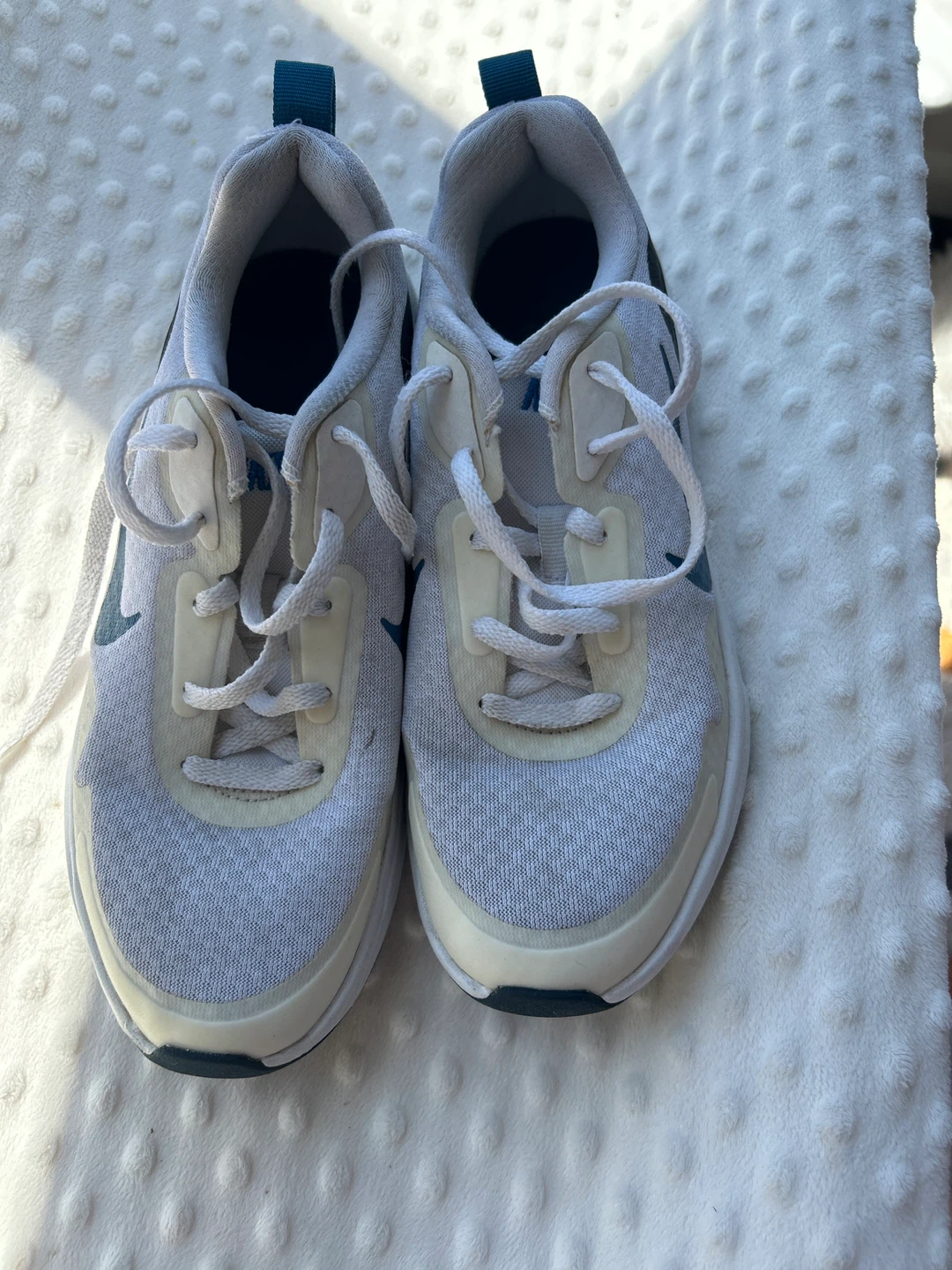 Nike Kids' Athletic Shoes - White/Blue, Size 4.5Y - photo 2