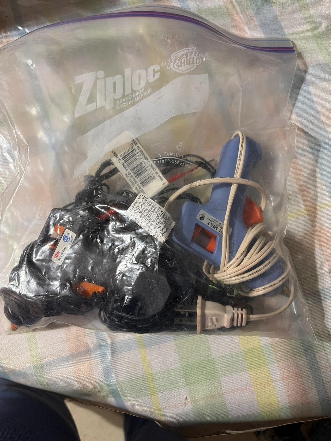 Blue Hot Glue Gun with Wire and Accessories