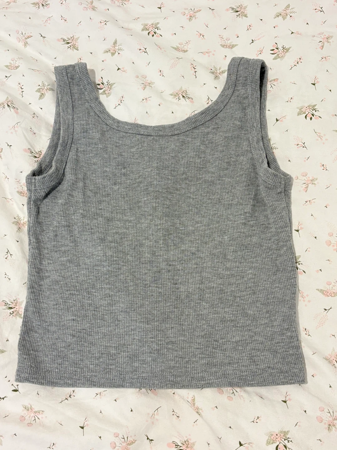 Grey Ribbed Tank Top - photo 2