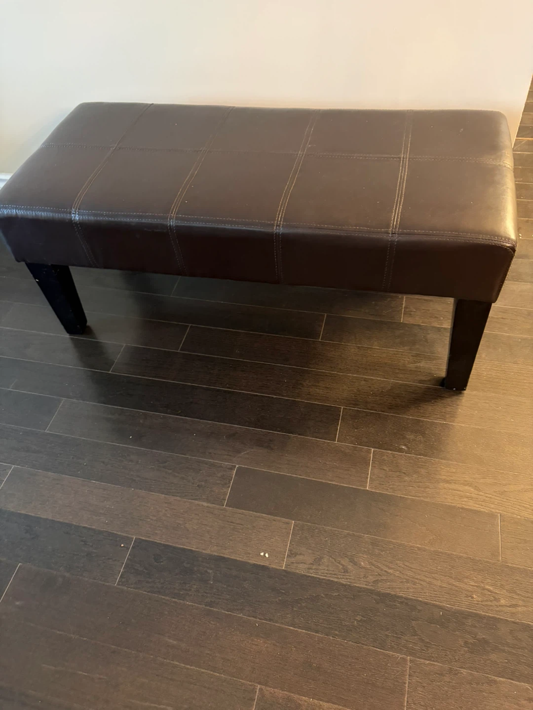Brown Faux Leather Bench - photo 2