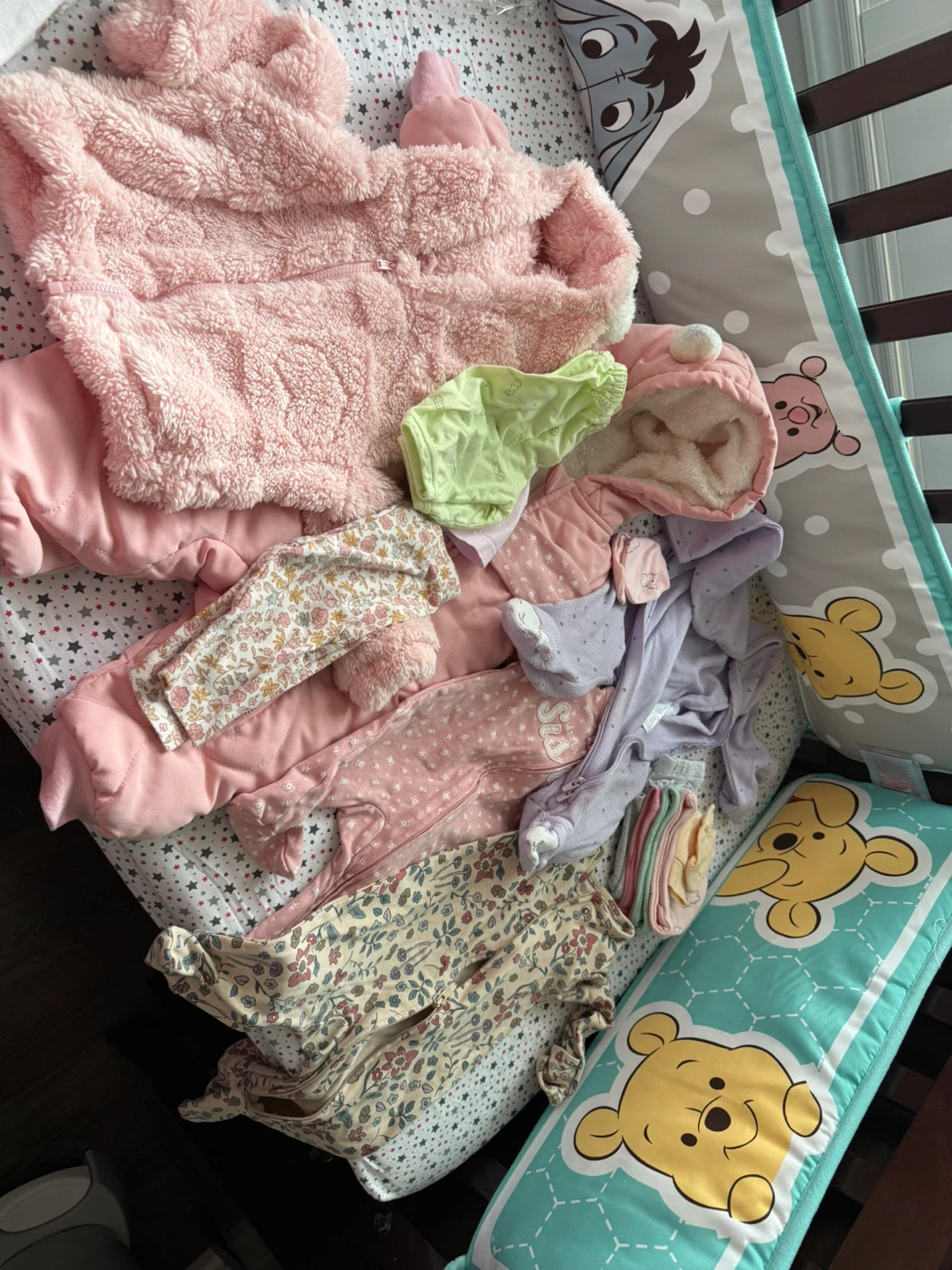 Baby Girl's Pink Fleece Pram Suit & Sleepers Bundle