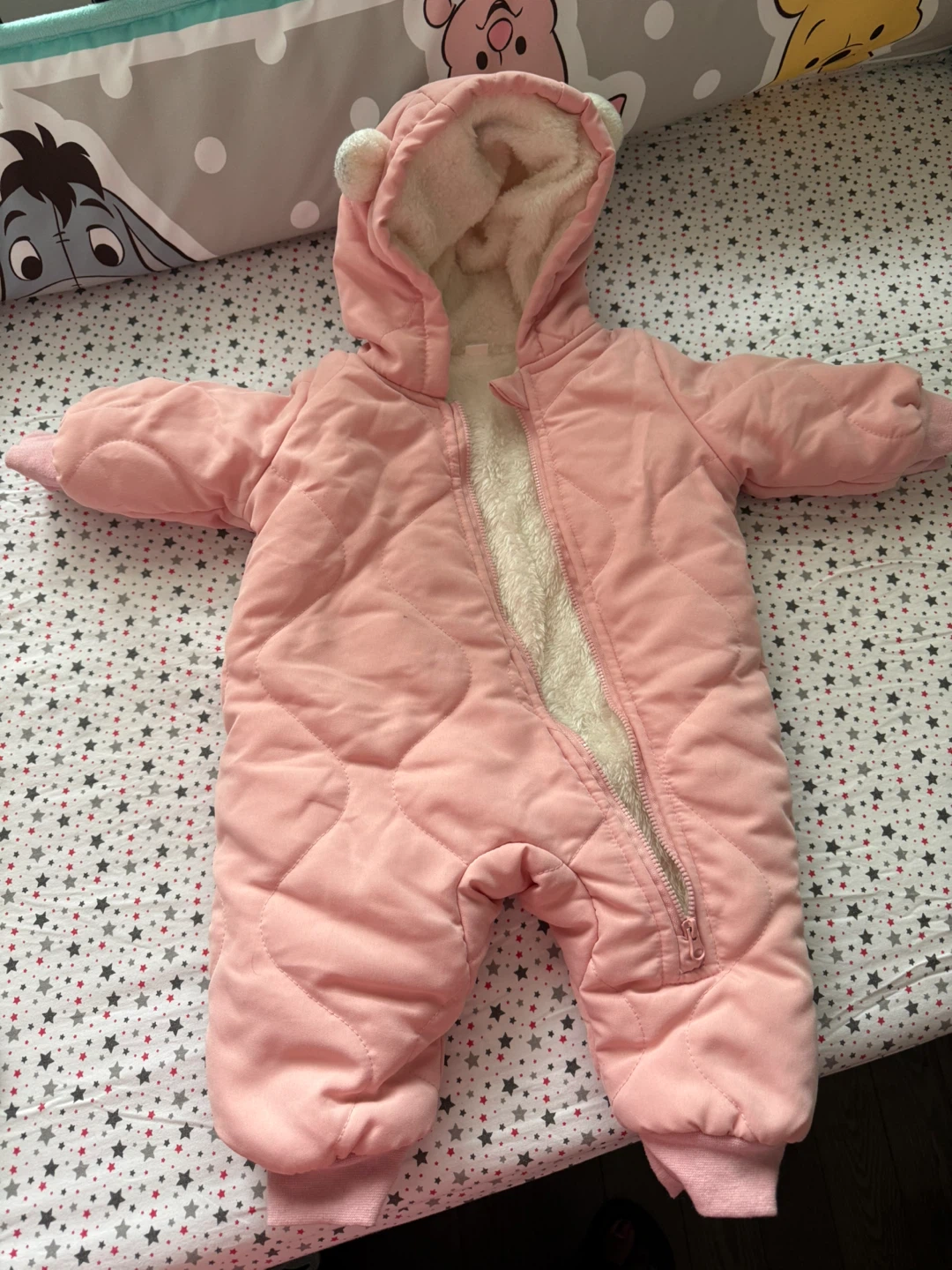 Baby Girl's Pink Fleece Pram Suit & Sleepers Bundle - photo 2