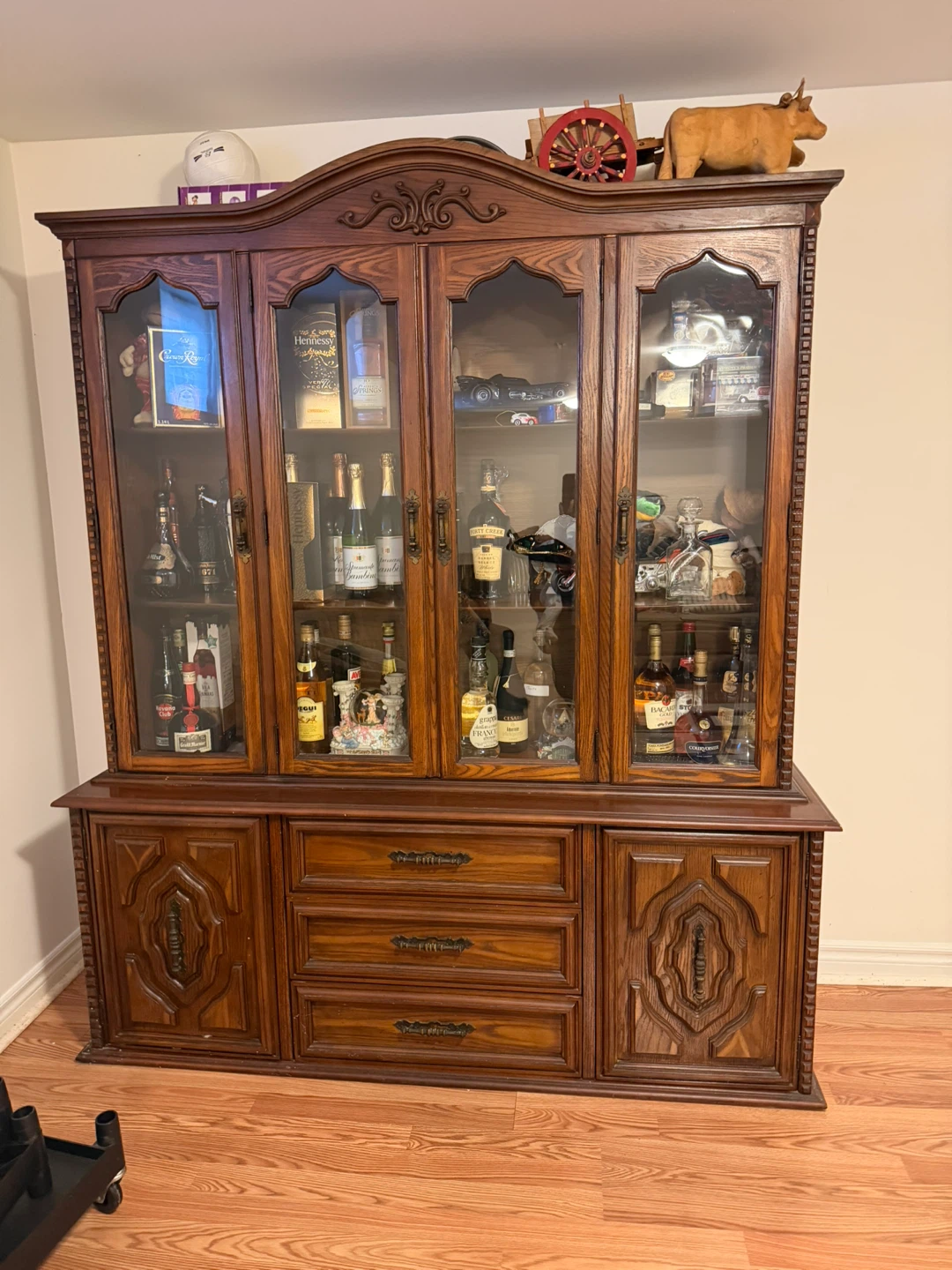 Vintage Oak China Cabinet / Display Hutch