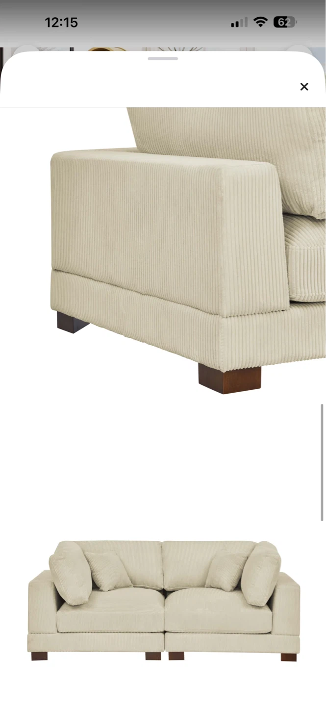 Beige  Corduroy Sofa - photo 5